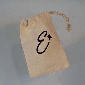 E Silver Jewelry Pouch Bleached Linen Drawstring Dust Bag Gift Bag